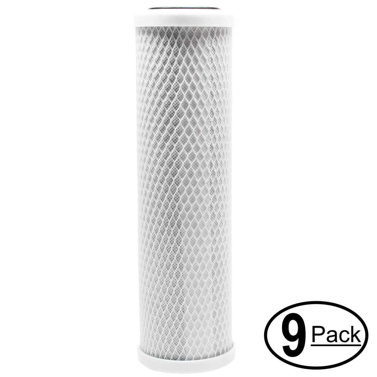 9-Pack Replacement for Expres Fluid ROALK10D Activated Carbon Block Filter - Universal 10 inch Filter for Express Liquid 8 Stage Reverse Osmosis System - Denali Pure Brand