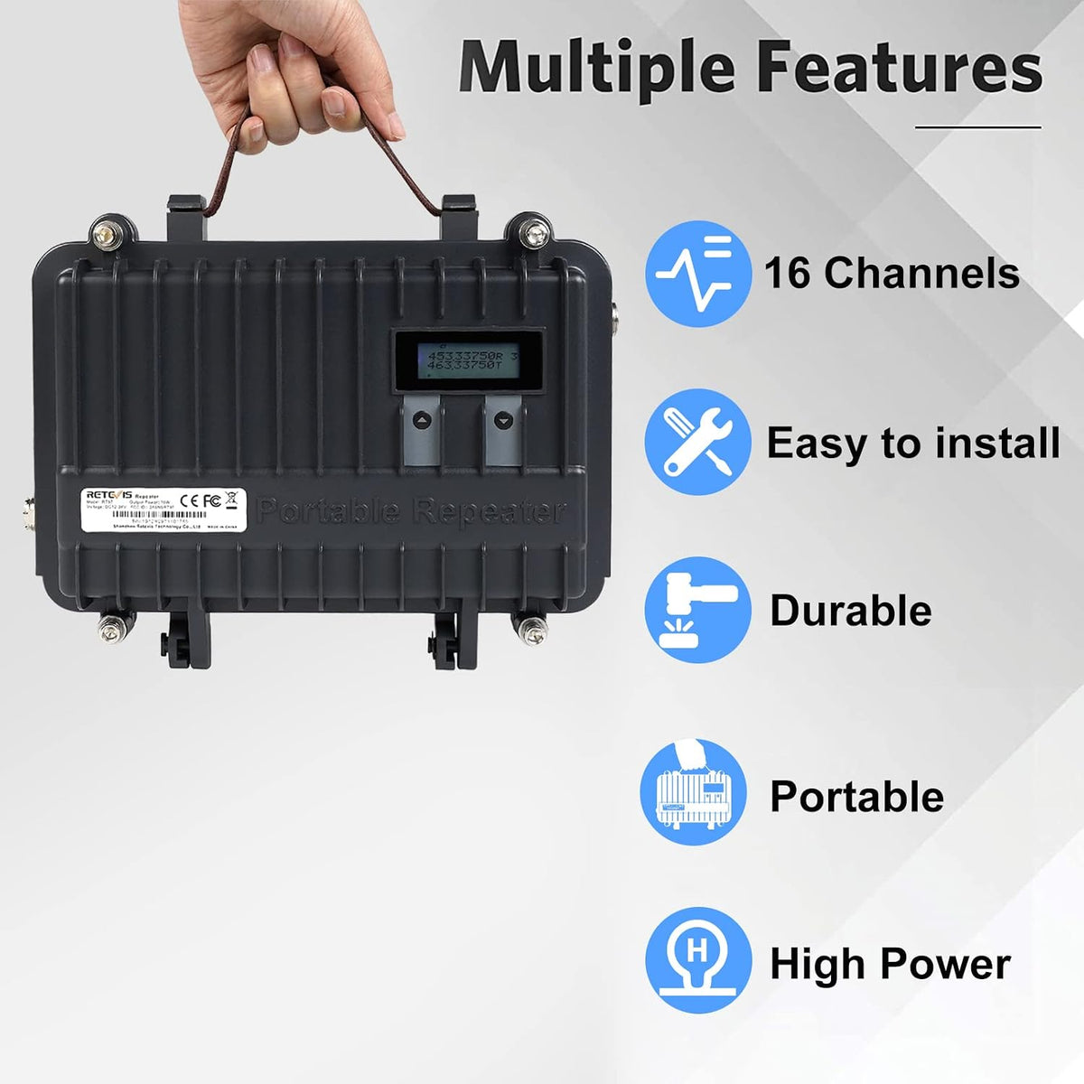 Retevis RT97 Full Duplex Radio Repeater, Customizable Analog, 16CH (1 Pack)