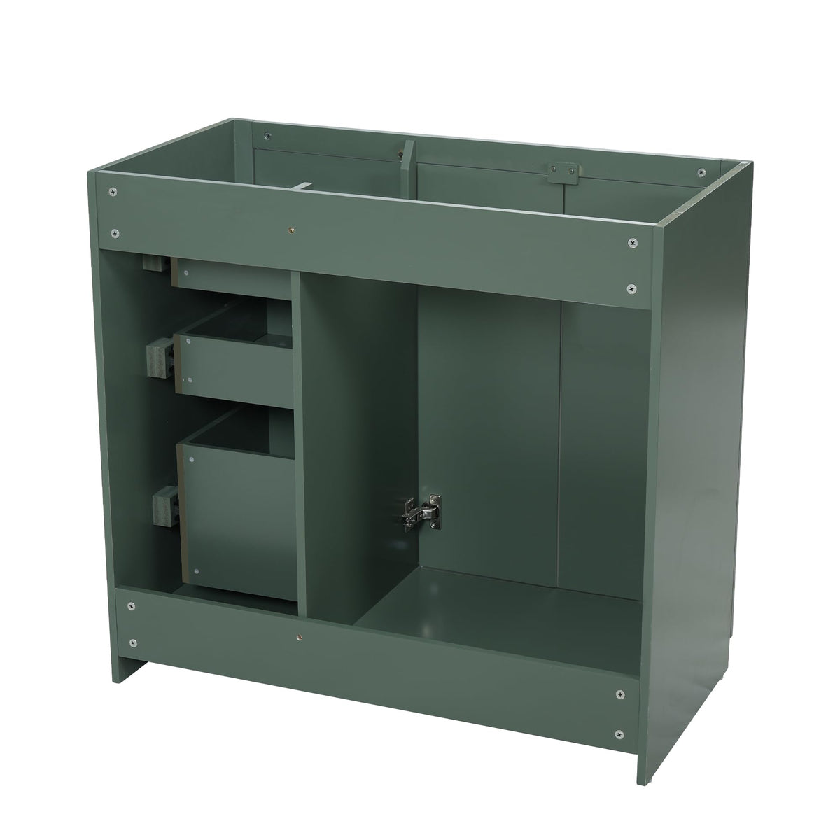 30 Inch Green Bathroom Vanity with Sink & Gold Handles,Light Luxury