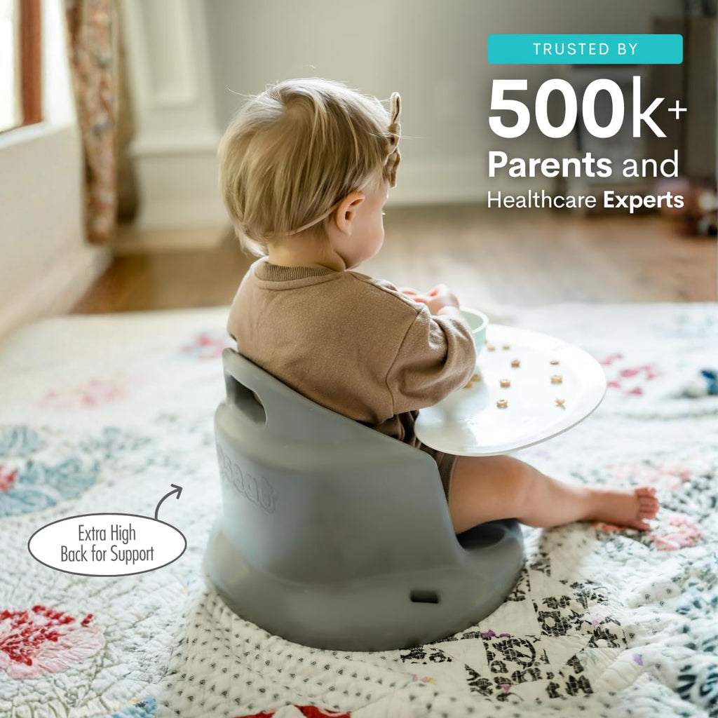 Upseat â The Original Ergonomic Baby Floor & Booster Seat with Tray, Developed with Physical Therapists for Upright Posture & Healthy Hip Development, 4â24 Months, Extra-Large Tray (Sage)