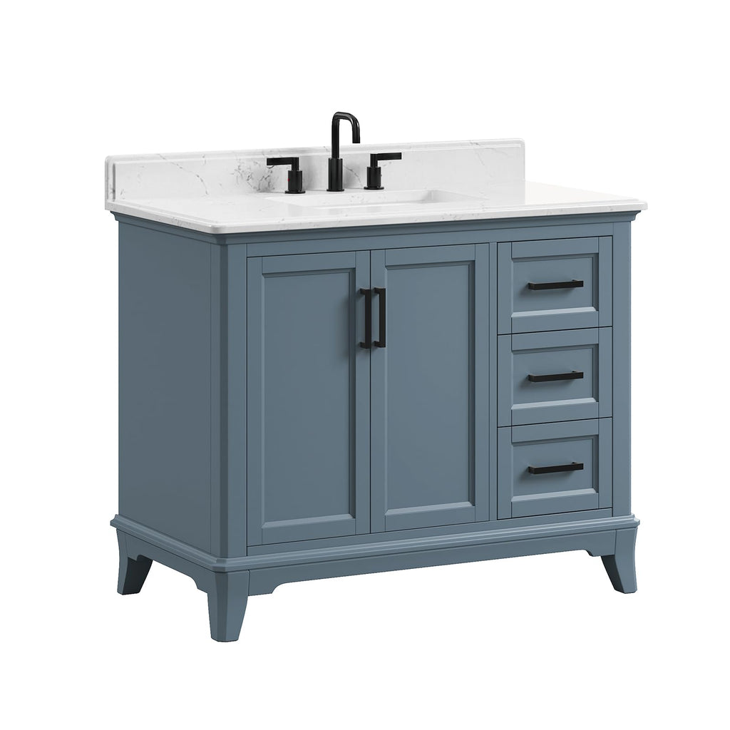 60 Inch Bathroom Vanity Double Sink, Steel Blue
