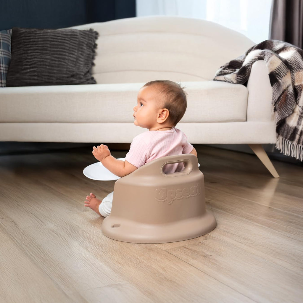 Upseat â The Original Ergonomic Baby Floor & Booster Seat with Tray, Developed with Physical Therapists for Upright Posture & Healthy Hip Development, 4â24 Months, Extra-Large Tray (Sage)