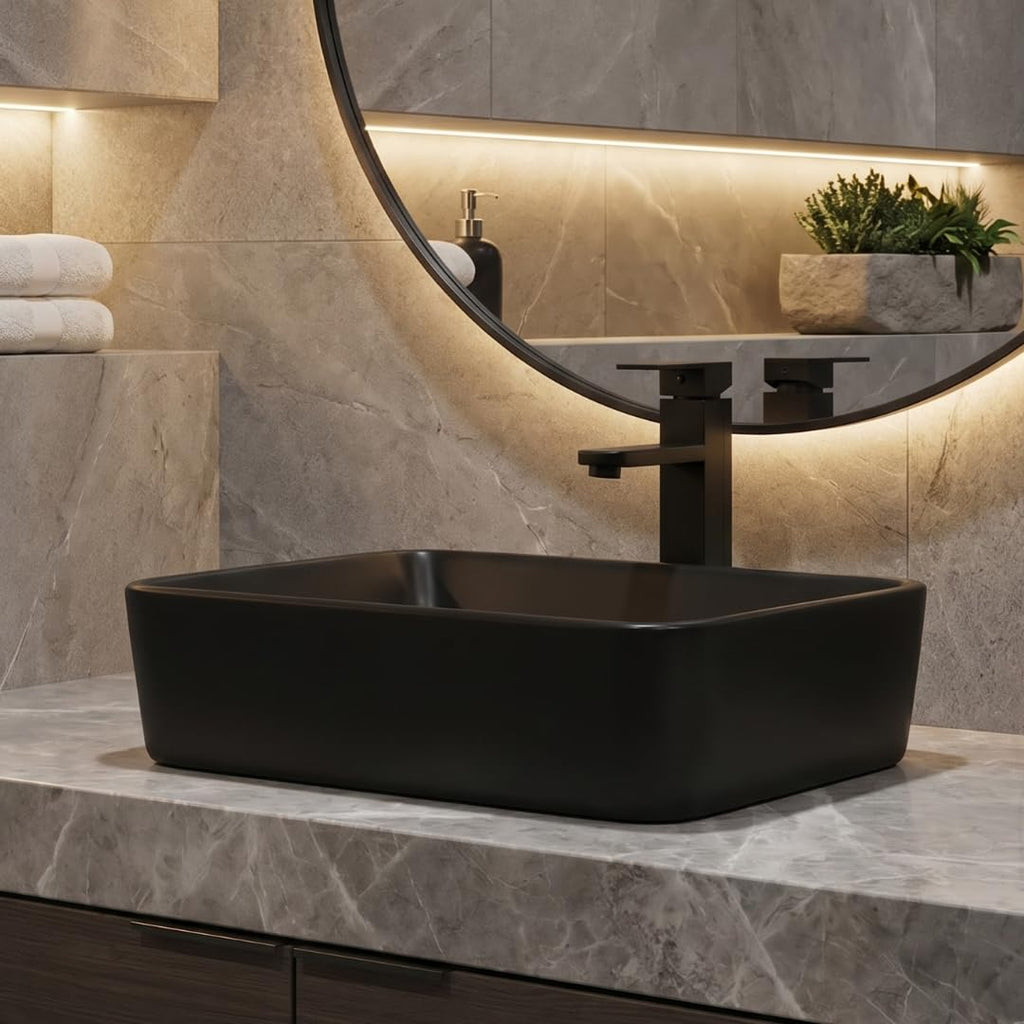 32'' Bathroom Vanity with Sink, Modern Bathroom Cabinet, Black