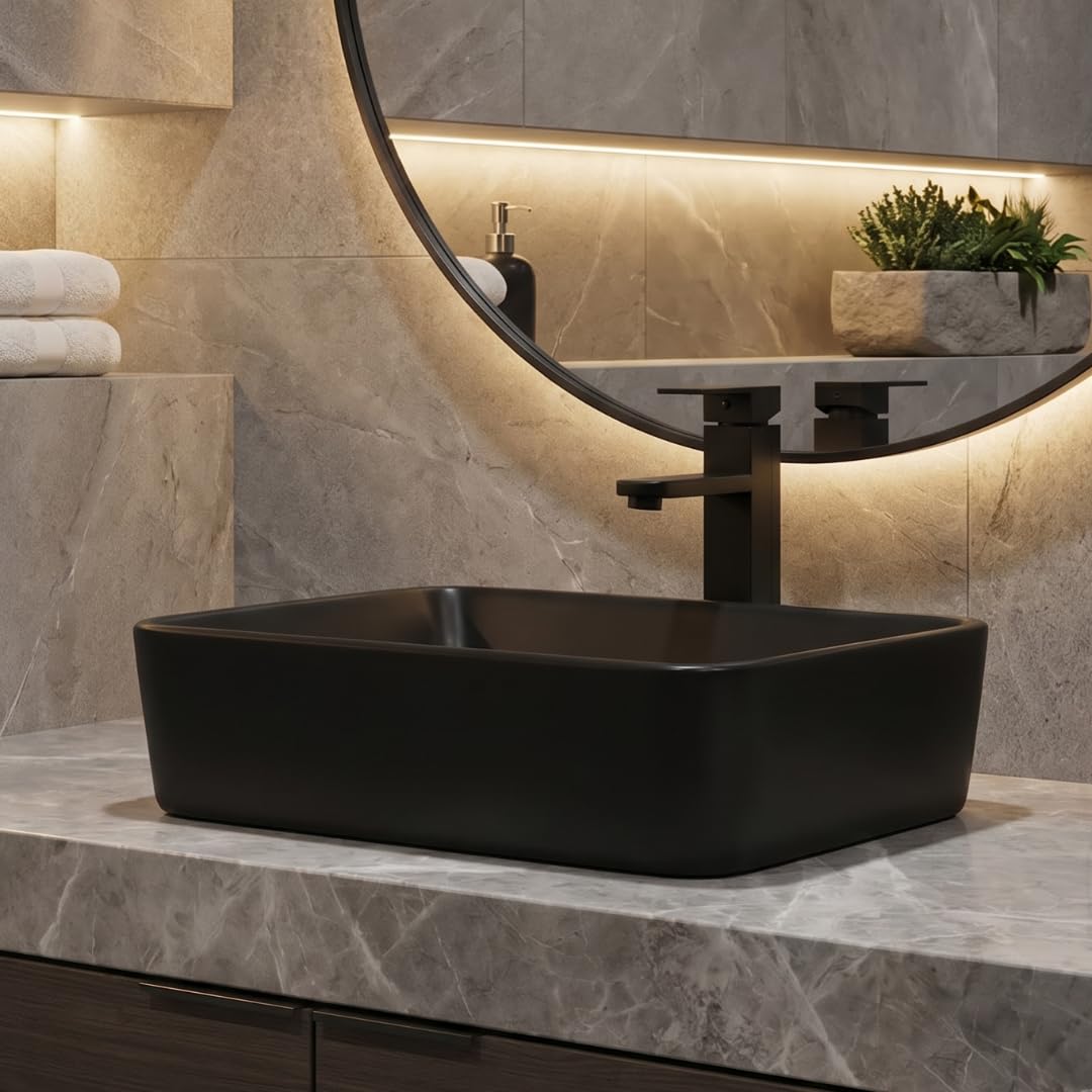 32'' Bathroom Vanity with Sink, Modern Bathroom Cabinet, Black