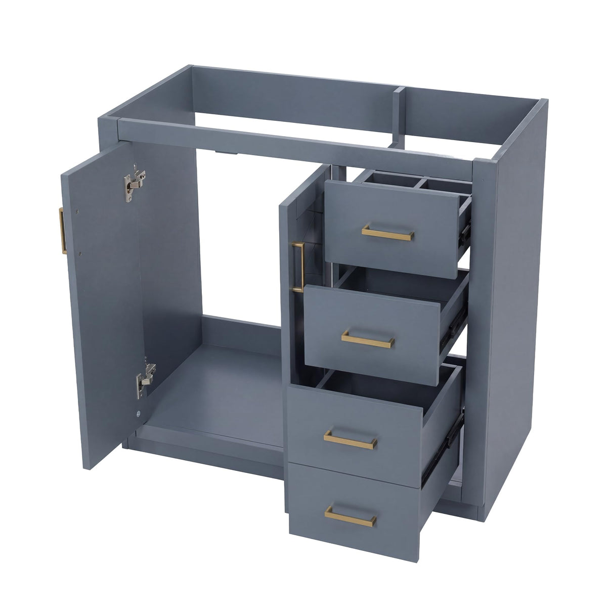 30 Inch Green Bathroom Vanity with Sink & Gold Handles,Light Luxury