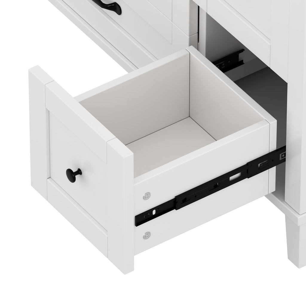 YOPTO 20" Bathroom Vanity with Ceramic Sink, French Style, Black