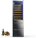 Upstreman Wine and Beverage Refrigerator, 24" Dual Zone Wine Cooler