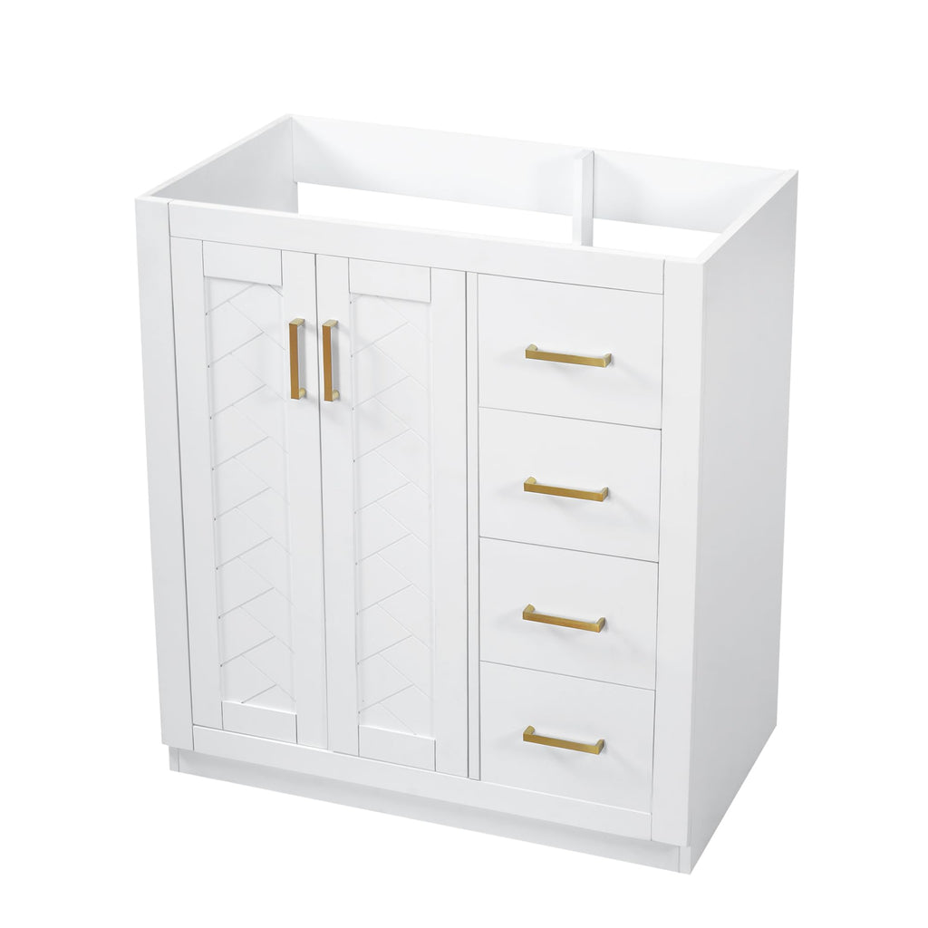 30 Inch Green Bathroom Vanity with Sink & Gold Handles,Light Luxury