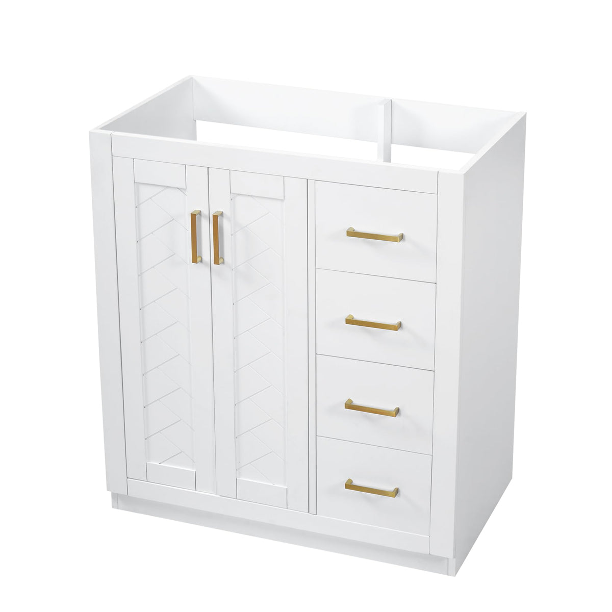 30 Inch Green Bathroom Vanity with Sink & Gold Handles,Light Luxury