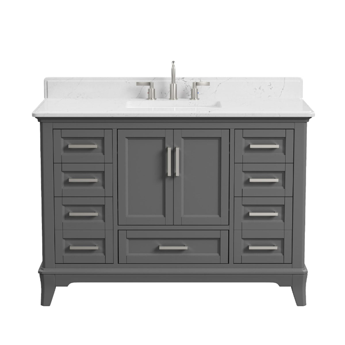 42 Inch Bathroom Vanity with Sink, Pre Assembled, White