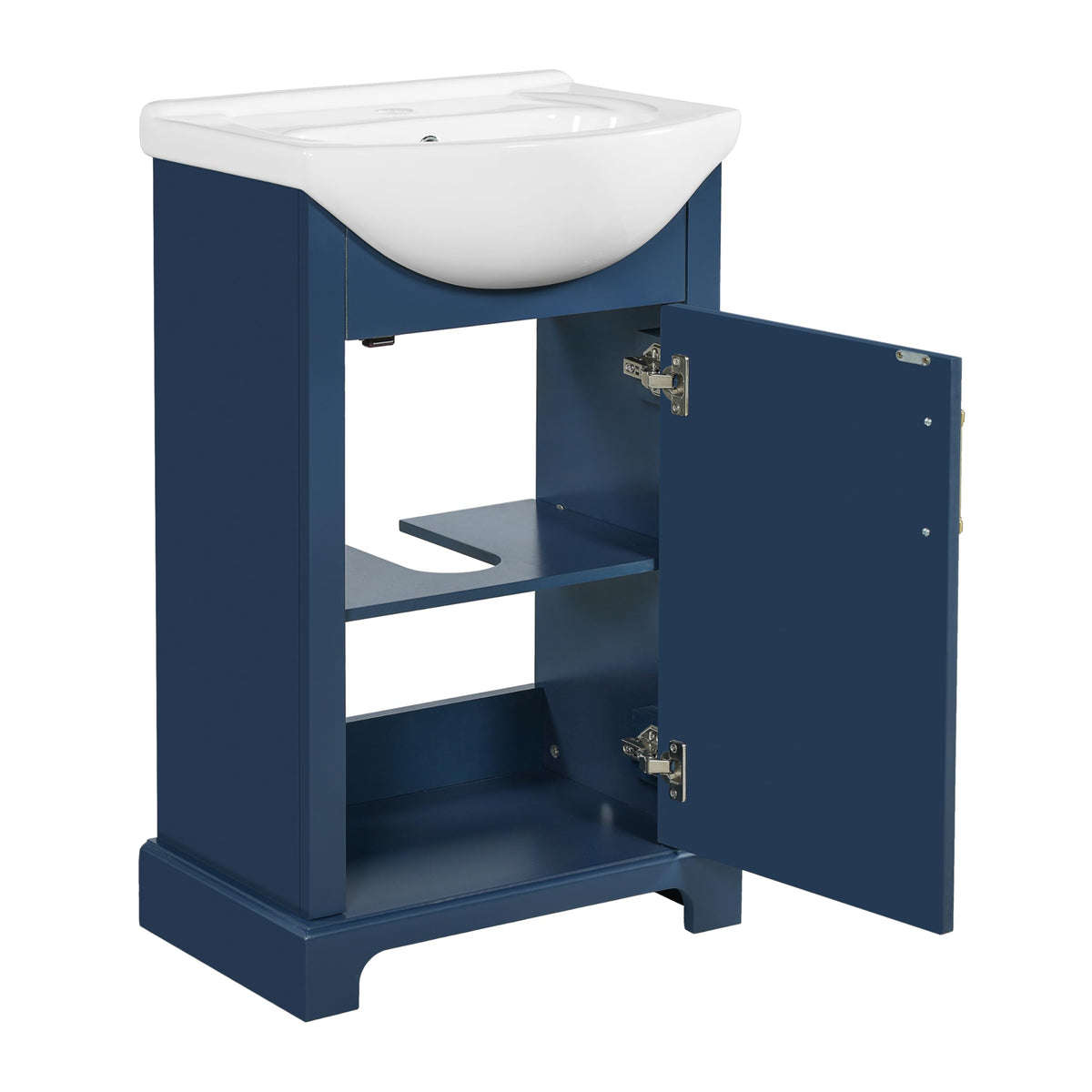 YOPTO 20" Bathroom Vanity with Ceramic Sink, French Style, Black