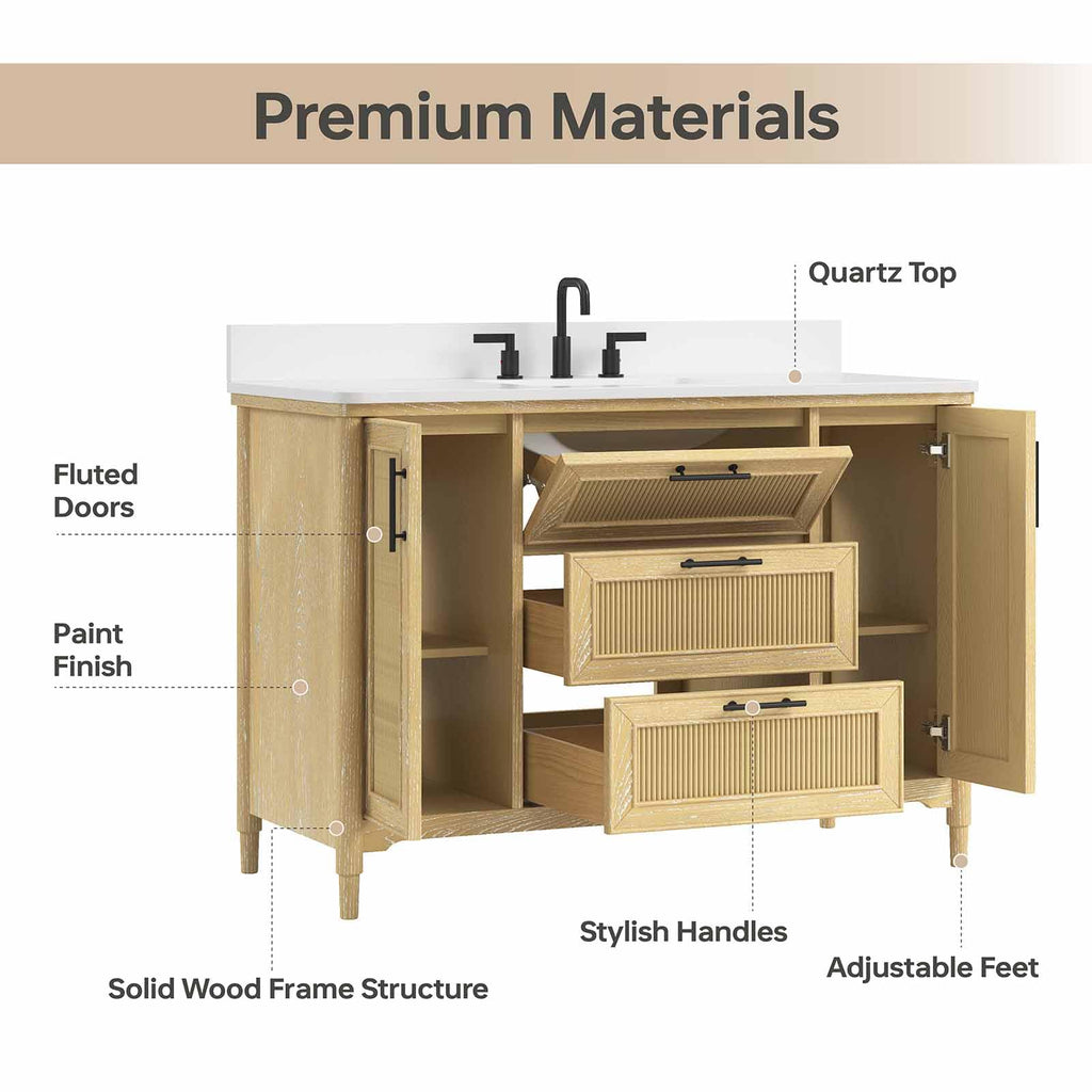 48 Inch Bathroom Vanity with Sink, Fully Assembled, Green