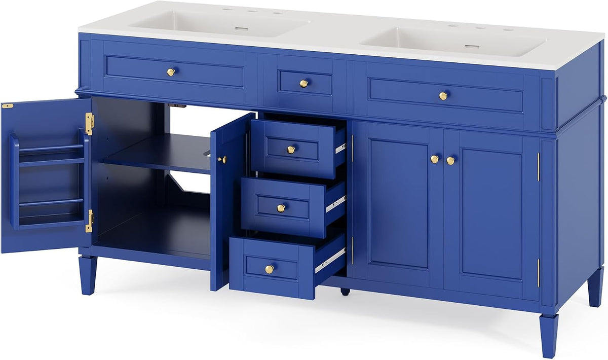 AMERLIFE 60â³ Bathroom Vanity with Sink Combo & 3 Storage Drawers