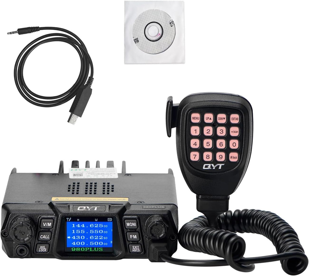 QYT KT-980PLUS 50W Dual Band GMRS Mobile Radio - Car Two Way Radio with 4 Displays & Quad Standby with Repeater Capability, 200 Channels,GMRS Radio Base Station for Off-Roading & Vehicle Driving