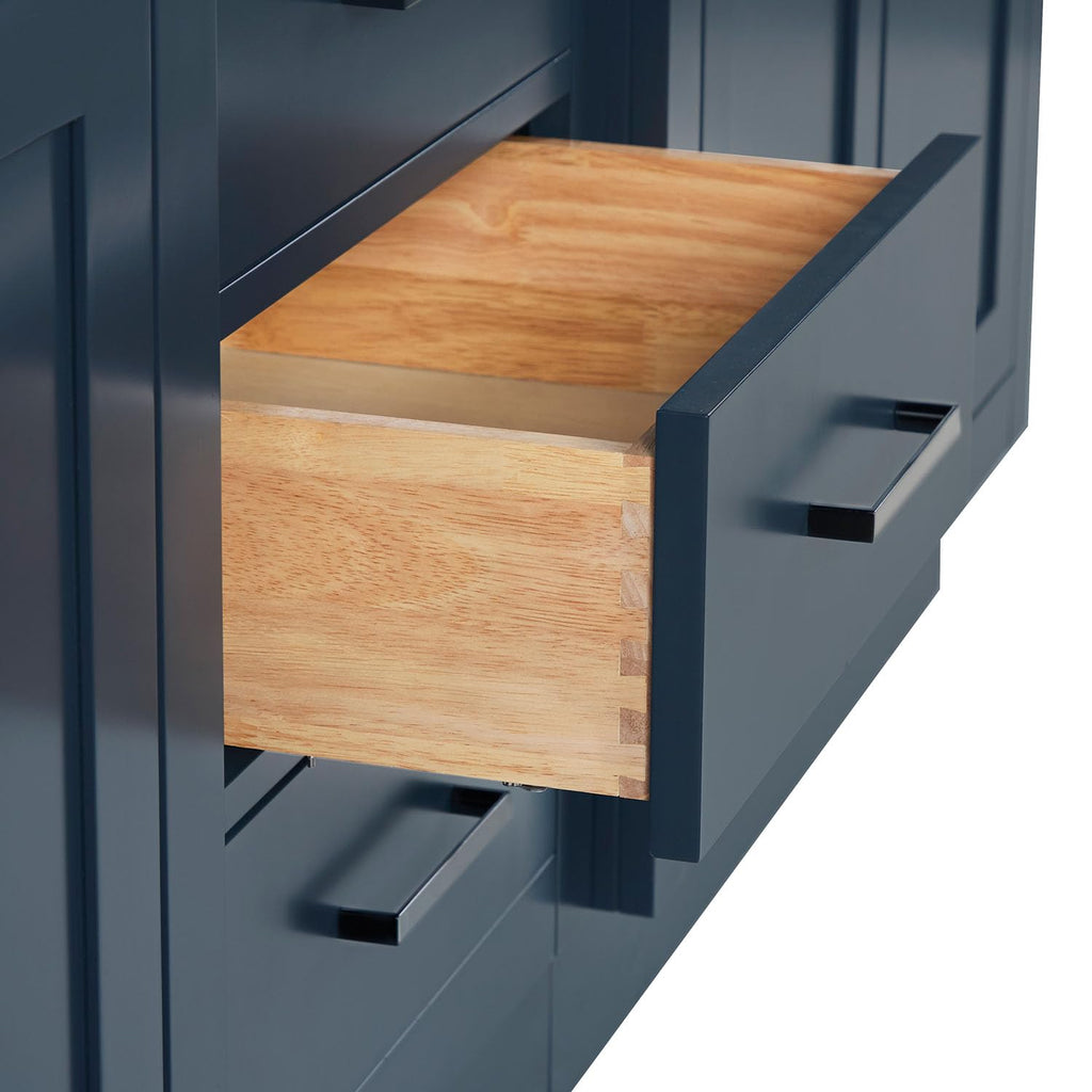 ARIEL Hepburn 92 Inch Includes 20 Inch Linen Cabinet and 1 of 72 Inch Double Rectangle Sink Bathroom Vanity with Carrara White Quartz Countertop 1.5 Inch in Natural Oak