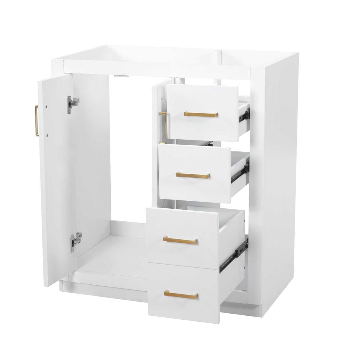 30 Inch Green Bathroom Vanity with Sink & Gold Handles,Light Luxury