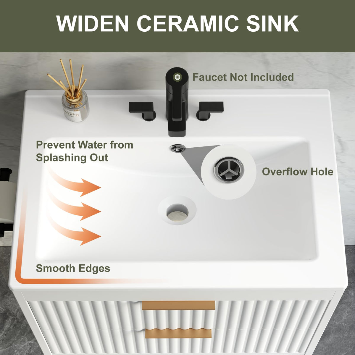 30" Bathroom Vanity with Sink, Wall Mounted Cabinet, Black