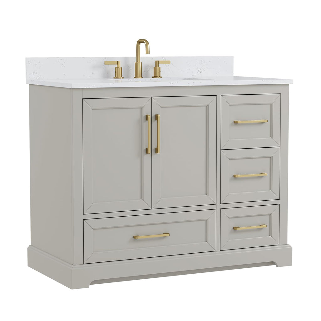 60 Inch Bathroom Vanity with Double Sink Combo, Greige