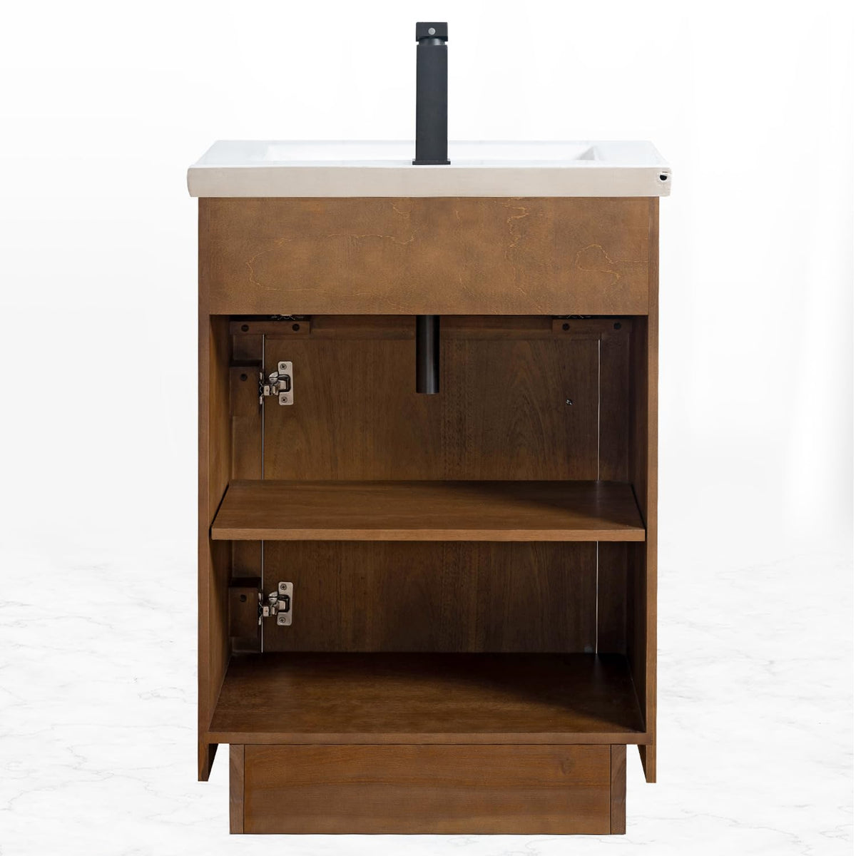 HOMEBEYOND 72" Bathroom Vanity with Double Sink & Ceramic Top, MDF Material Vanity Cabinet with Basin Combo, Soft-Closing Doors, Removable Shelf, Backsplash, Tan