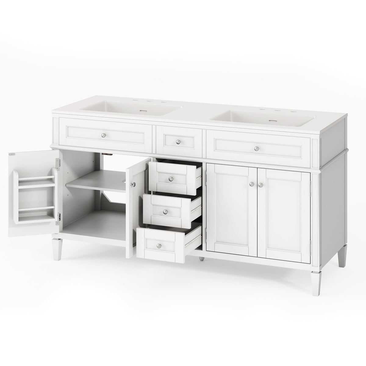 AMERLIFE 60â³ Bathroom Vanity with Sink Combo & 3 Storage Drawers