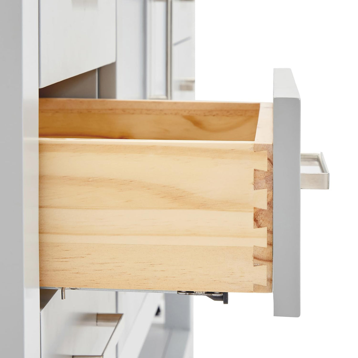 DKB Isabella 60 Inch Bathroom Vanity Single Sink â White Bathroom Vanity with Sink, 1.5" Edge Carrara White Quartz Countertop, Solid Wood, 2 Soft-Close Doors, 8 Dovetail Drawers + Tilt Drawer