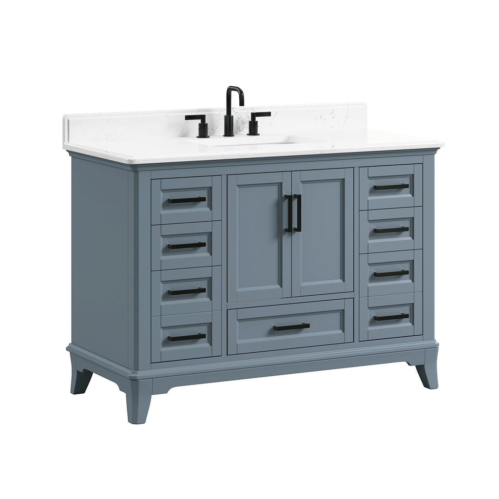 60 Inch Bathroom Vanity Double Sink, Steel Blue