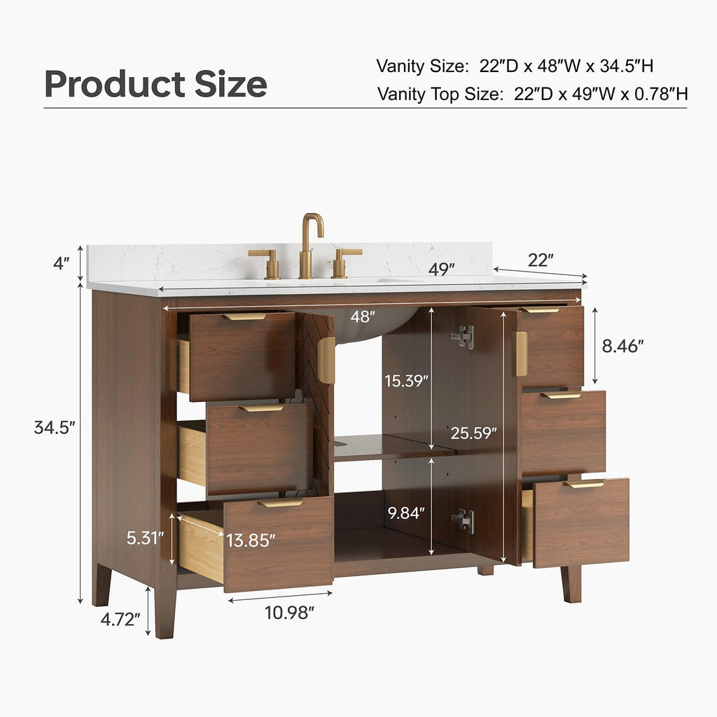 60 Inch Bathroom Vanity Double Sink, Steel Blue