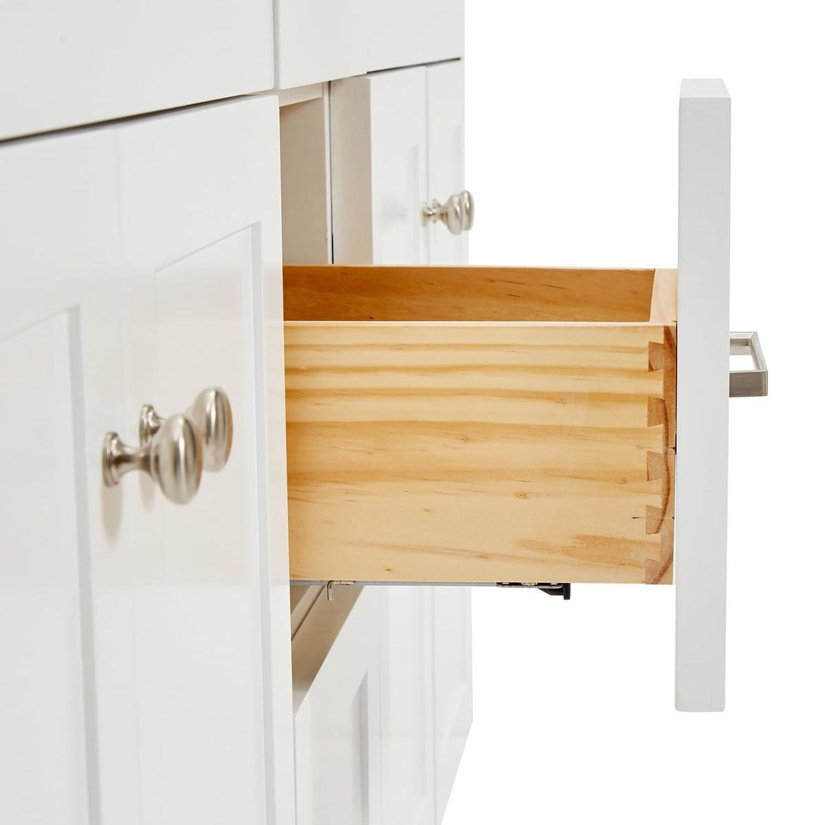 DKB Isabella 66" White Double Bathroom Vanity with 1.5" Carrara Quartz Countertop, Double Rectangular Undermount Sinks, 4 Soft Closing Doors, 6 Dovetail Drawers