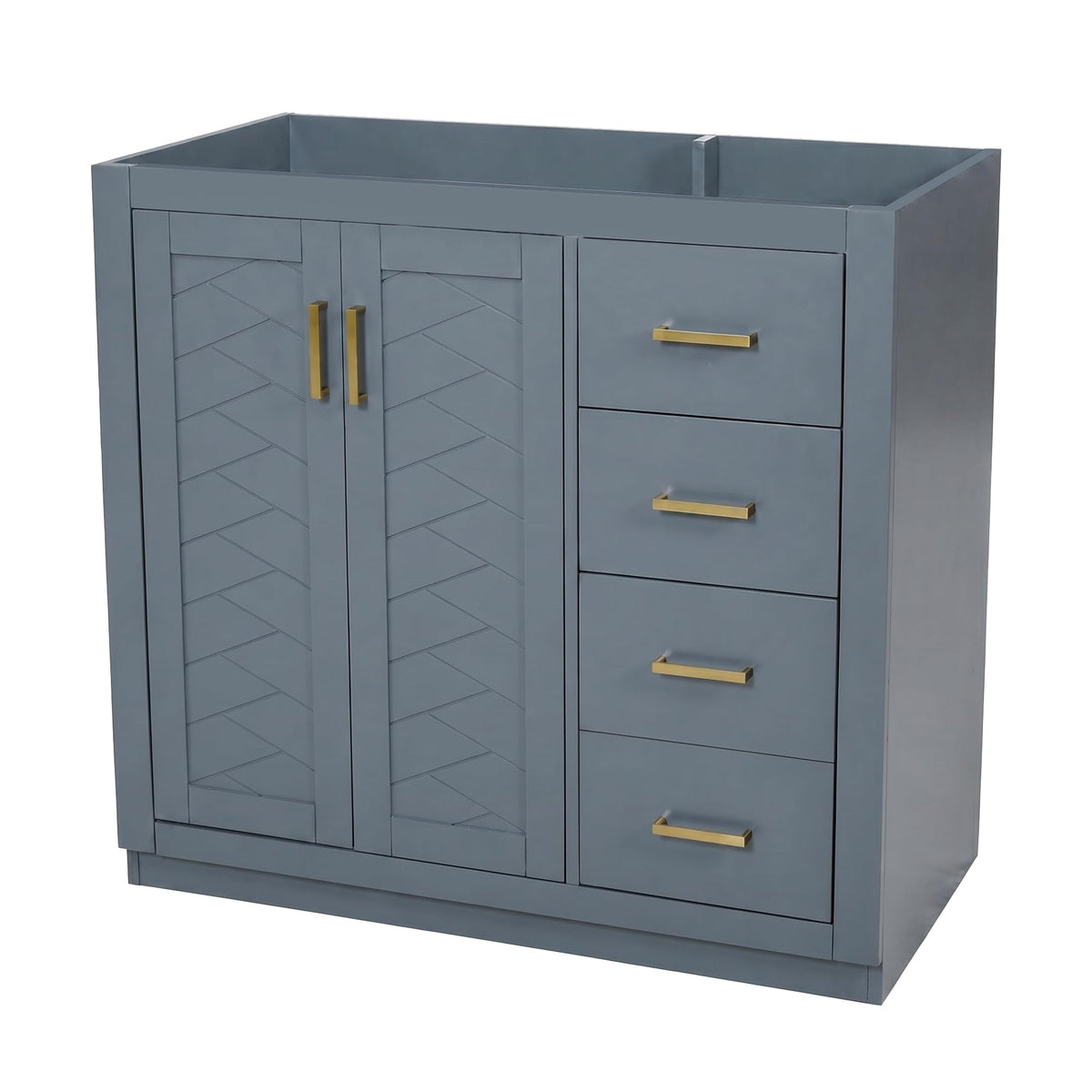 30 Inch Green Bathroom Vanity with Sink & Gold Handles,Light Luxury