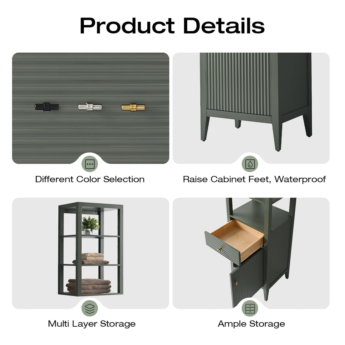 Vanity Art 84 inch Bathroom Vanity with Double Sink & Ceramic Top, Vanity Cabinet with Soft-Closing Door, Solid Wood Frame, Linear Pattern, Walnut, Golden Brushed Handware,Vintage Green