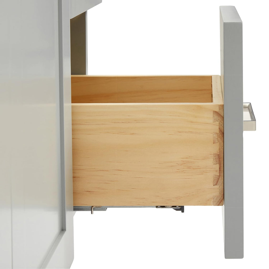 DKB Emilia 48-Inch Bathroom Vanity with Sink â Midnight Blue Single Sink Bathroom Vanity, 1.5" Edge Carrara Quartz Countertop, Solid Wood, 2 Soft Closing Doors, 9 Dovetail Drawers