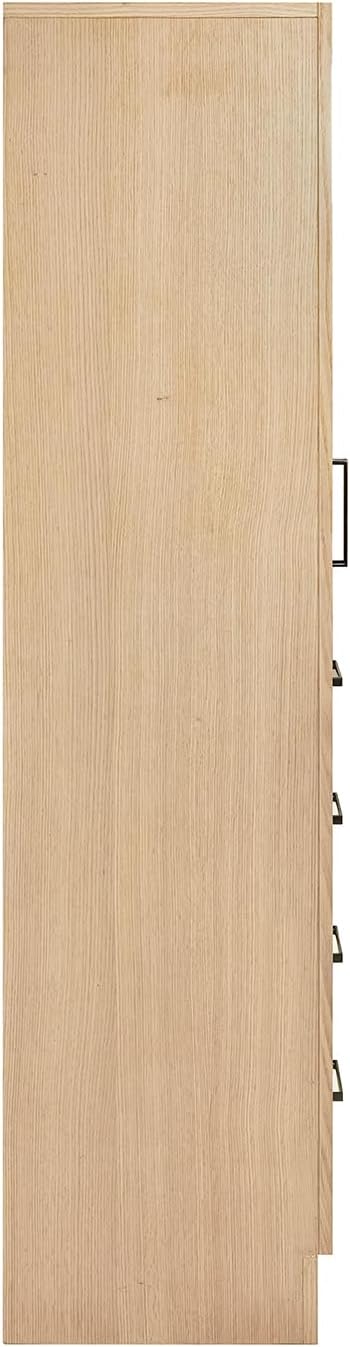 ARIEL Hepburn 92 Inch Includes 20 Inch Linen Cabinet and 1 of 72 Inch Double Rectangle Sink Bathroom Vanity with Carrara White Quartz Countertop 1.5 Inch in Natural Oak