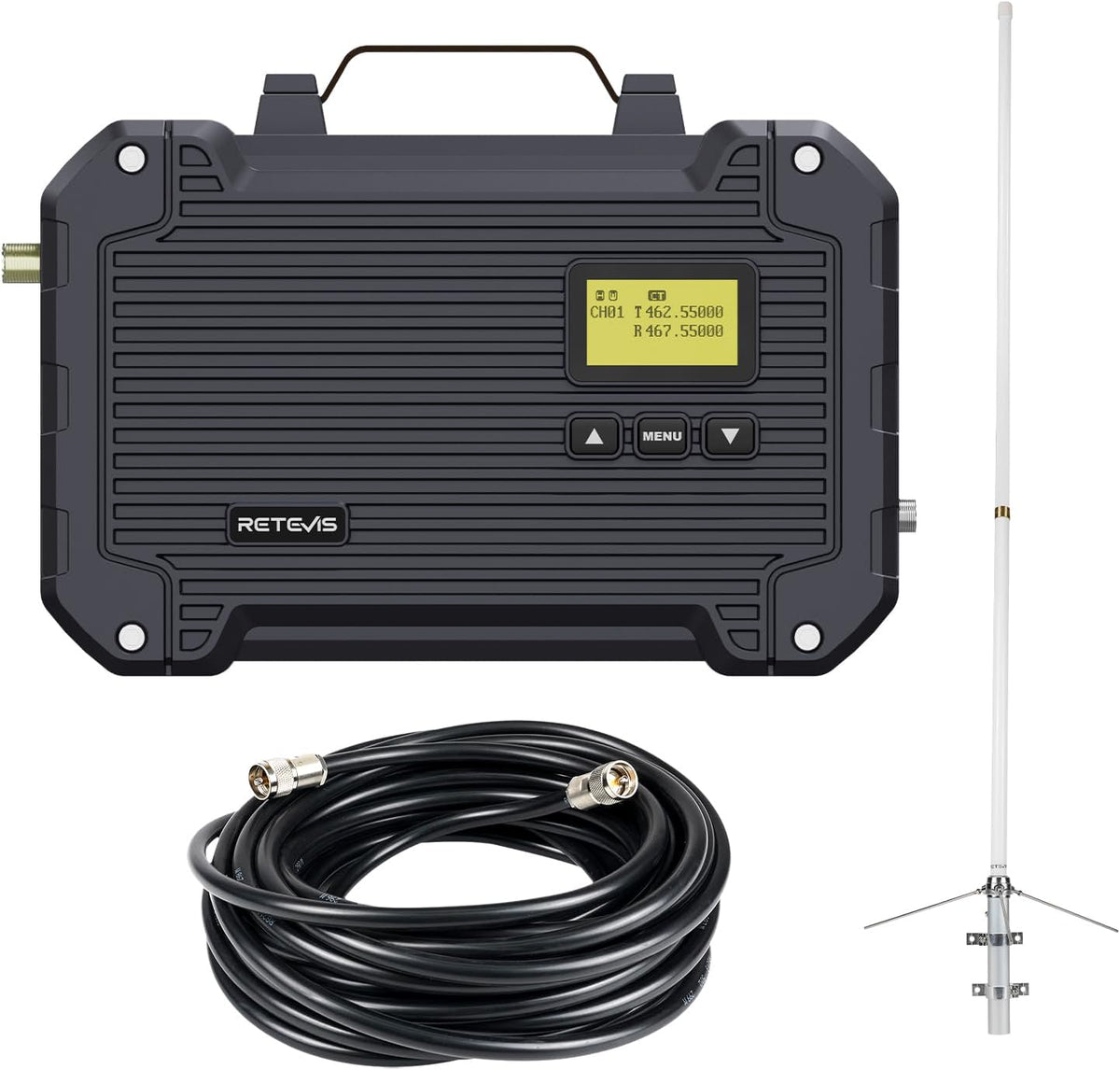 Retevis RT97L GMRS Repeater System, High Power with FRP Antenna & Cable