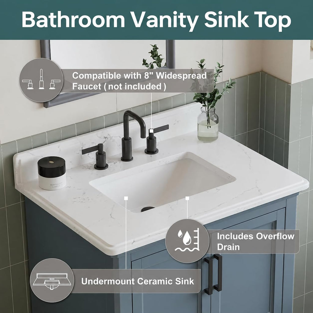 60 Inch Bathroom Vanity Double Sink, Steel Blue