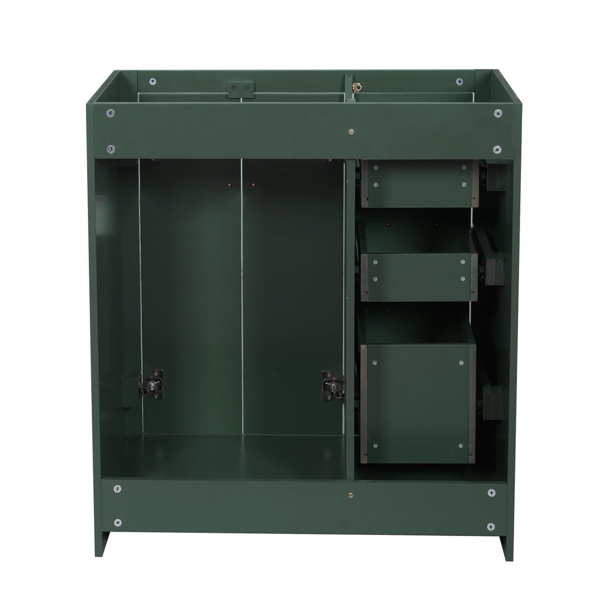 30 Inch Green Bathroom Vanity with Sink & Gold Handles,Light Luxury