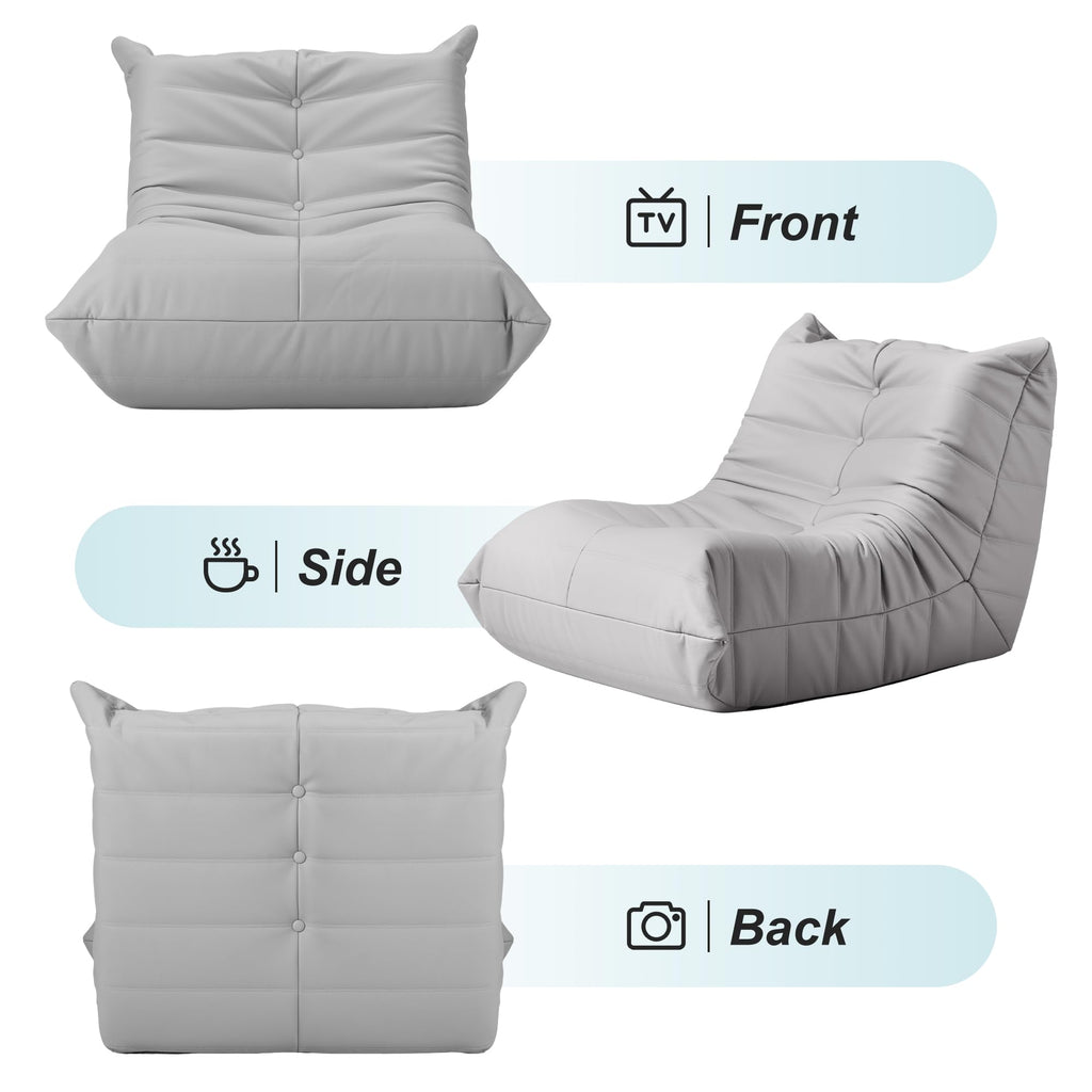 Hobestluk Bean Bag Chair Adult Leather Togo Chair Memory Foam Living Room
