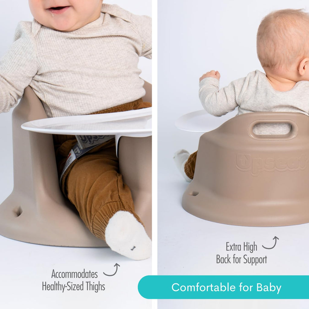 Upseat â The Original Ergonomic Baby Floor & Booster Seat with Tray, Developed with Physical Therapists for Upright Posture & Healthy Hip Development, 4â24 Months, Extra-Large Tray (Sage)