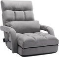VEVOR Floor Chair, Floor Gaming Chair with 5 Adjustable Position and Back Support, Folding Lounge Chair with Armrest for Adults, Sofa Lounger with Comfy Cushion for Living Room and Bedroom, Gray