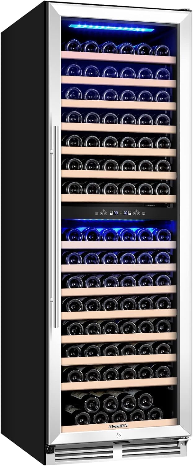BODEGA 24" Dual Zone Wine fridge,174 Bottles Wine Cooler Refrigerator
