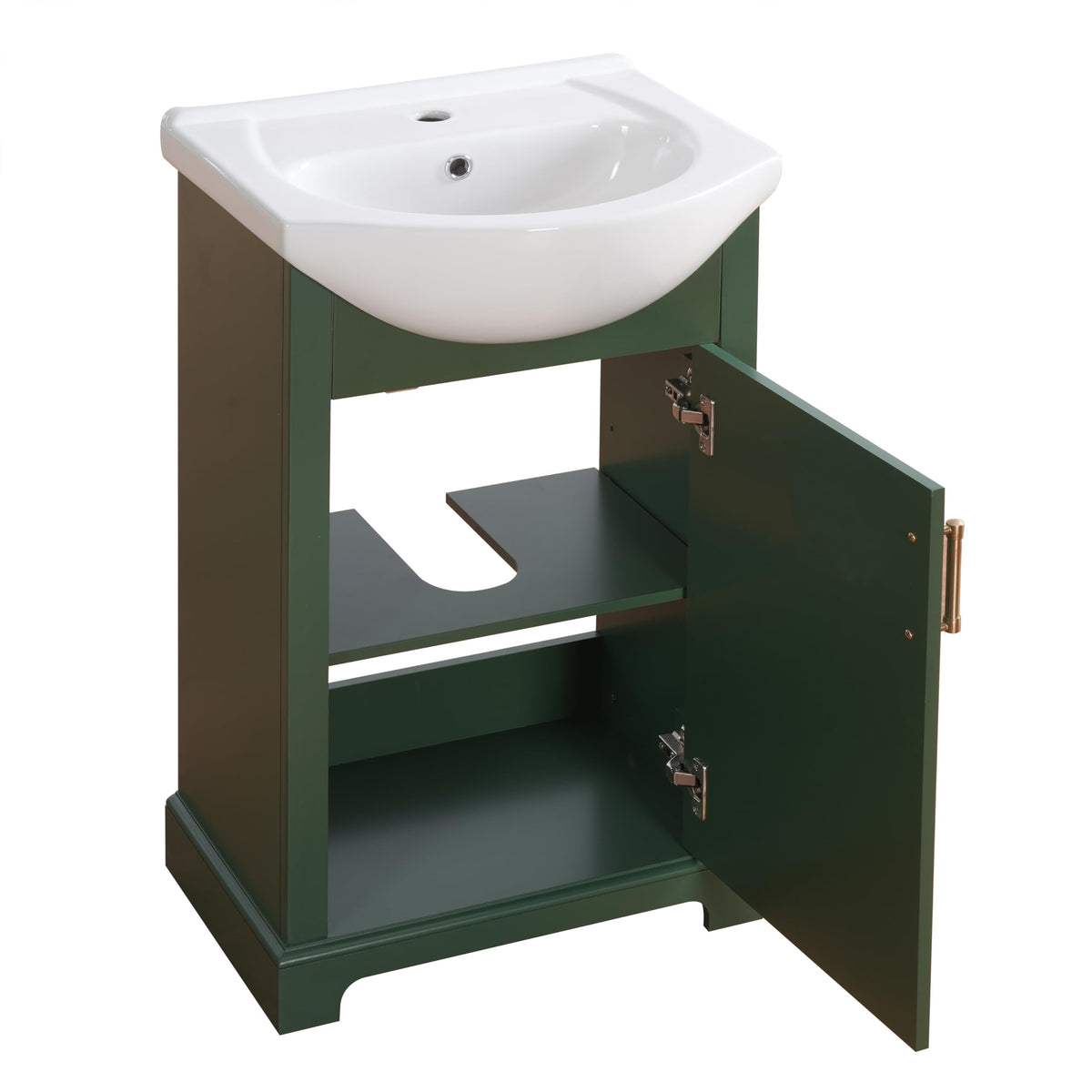 YOPTO 20" Bathroom Vanity with Ceramic Sink, French Style, Black