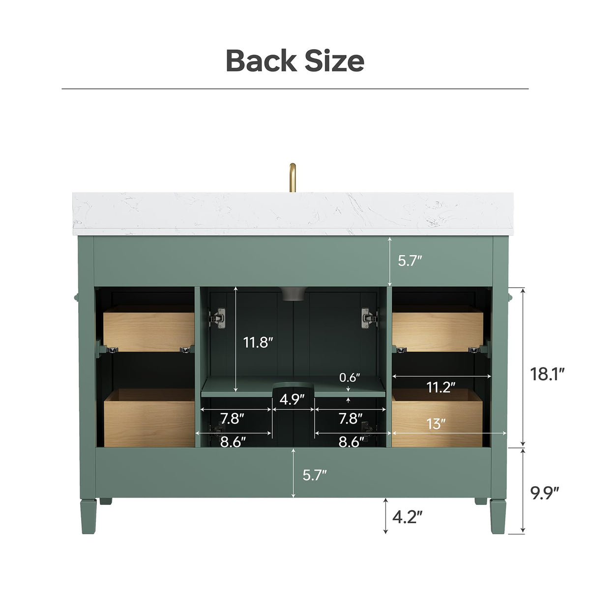60 Inch Bathroom Vanity with Double Sink Combo, Greige
