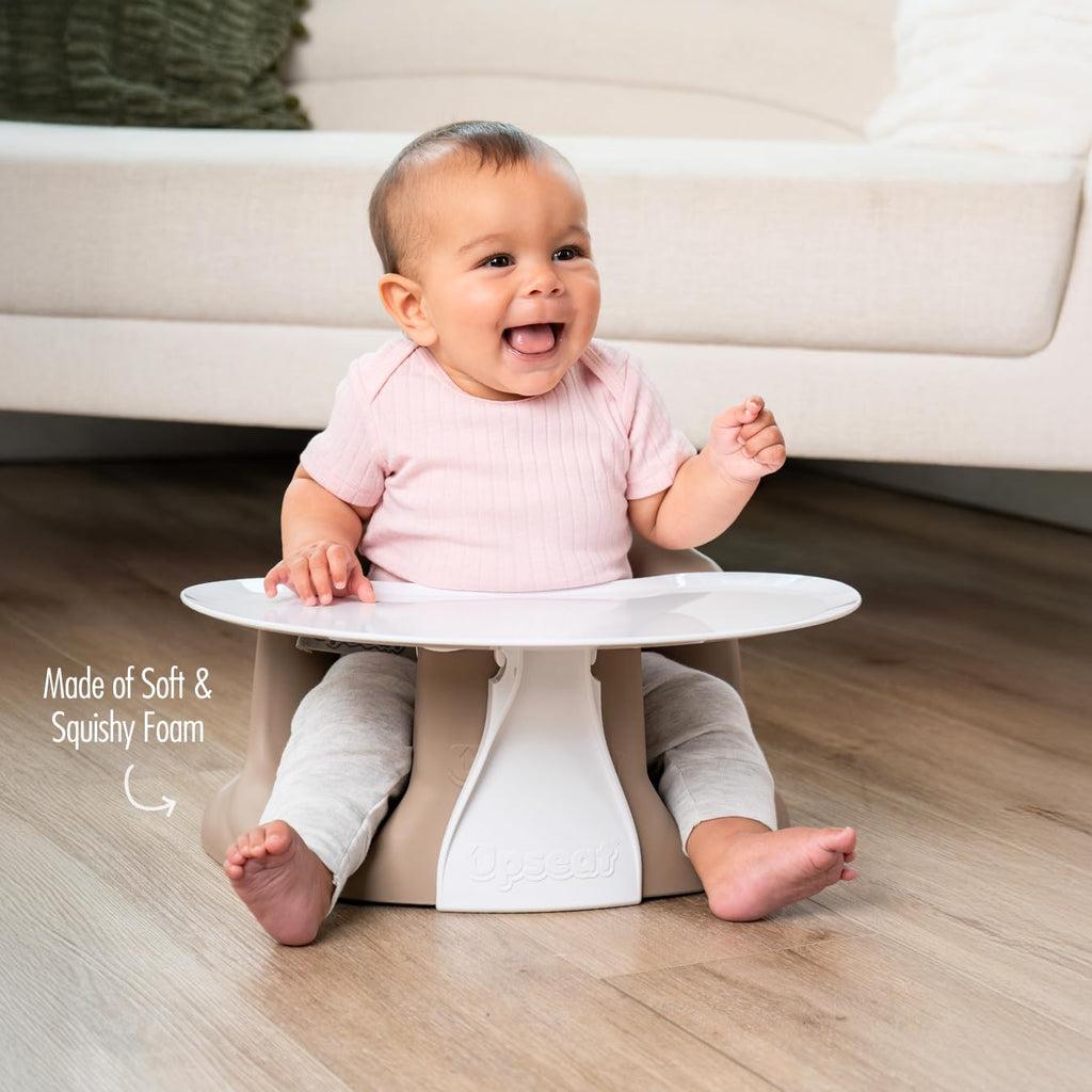 Upseat â The Original Ergonomic Baby Floor & Booster Seat with Tray, Developed with Physical Therapists for Upright Posture & Healthy Hip Development, 4â24 Months, Extra-Large Tray (Sage)