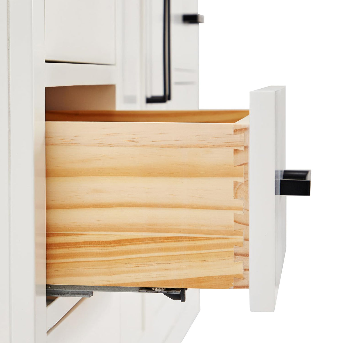 ARIEL Hepburn 66-inch Bathroom Vanity with Sink,Solid Wood, 1.5-inch Pure White Quartz Countertop & Backsplash, Single Rectangular Porcelain Sink, 2 Soft Closing Doors, 9 Dovetail Drawers, White