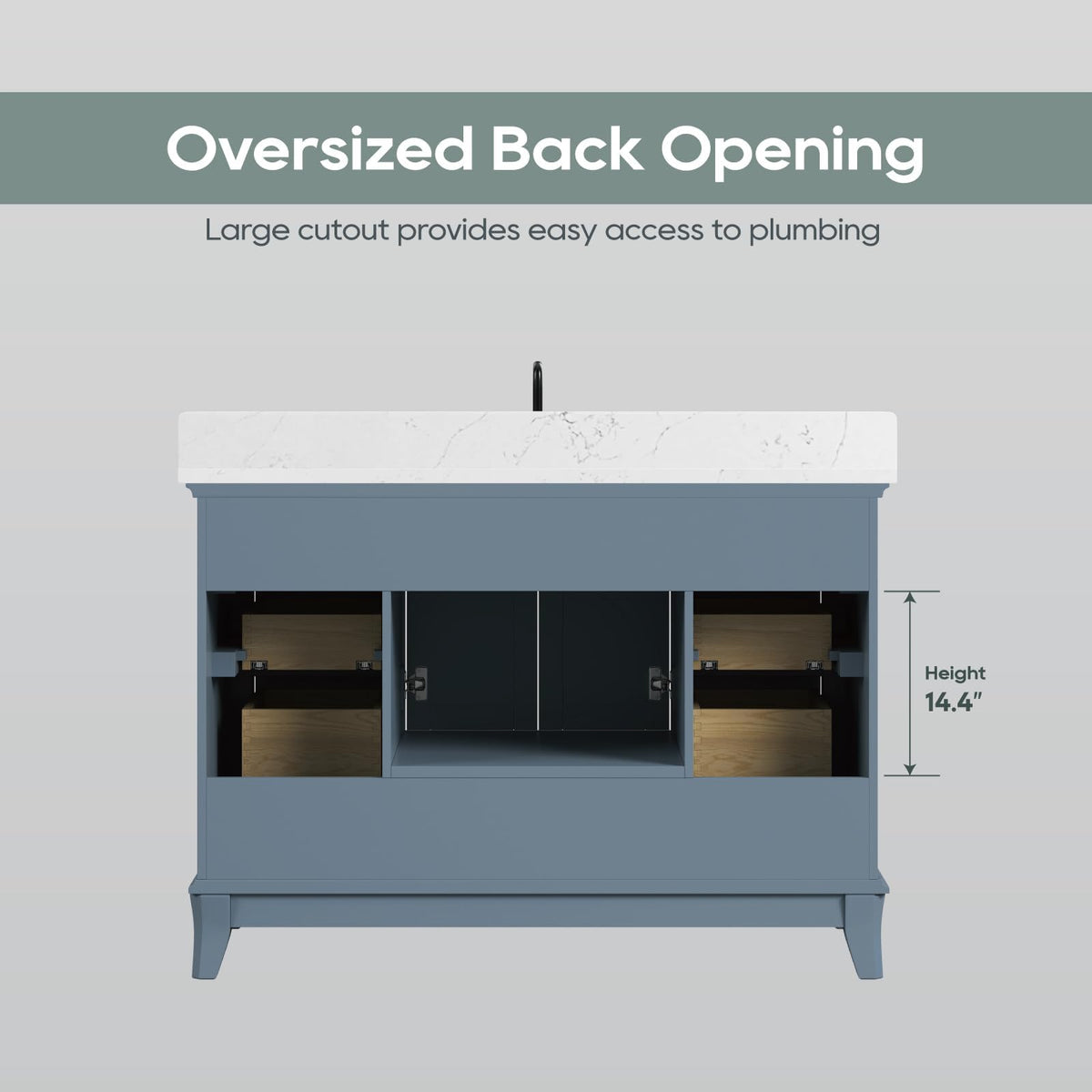 42 Inch Bathroom Vanity with Sink, Pre Assembled, White