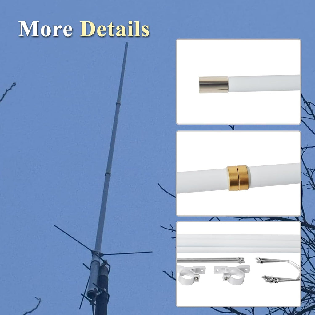 2m/70cm Dual-Band Base Station Antenna, 200W 5.5/8.5dBi High Gain