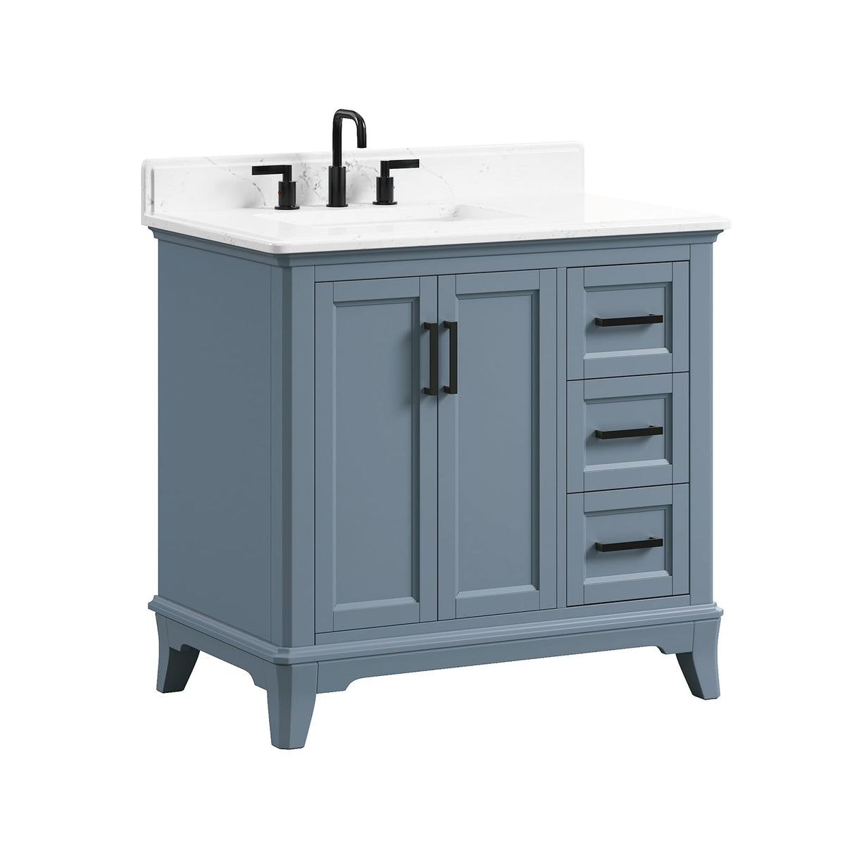60 Inch Bathroom Vanity Double Sink, Steel Blue