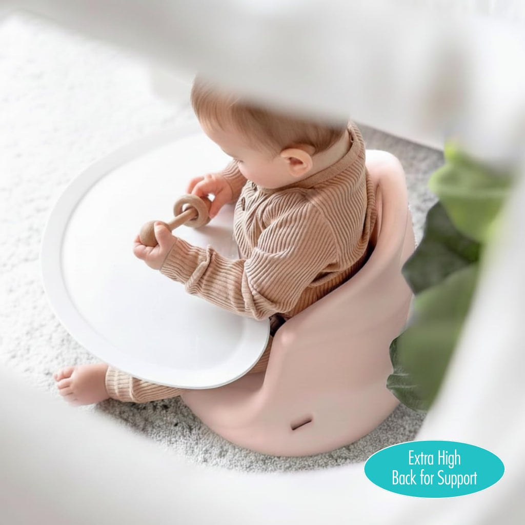 Upseat â The Original Ergonomic Baby Floor & Booster Seat with Tray, Developed with Physical Therapists for Upright Posture & Healthy Hip Development, 4â24 Months, Extra-Large Tray (Sage)