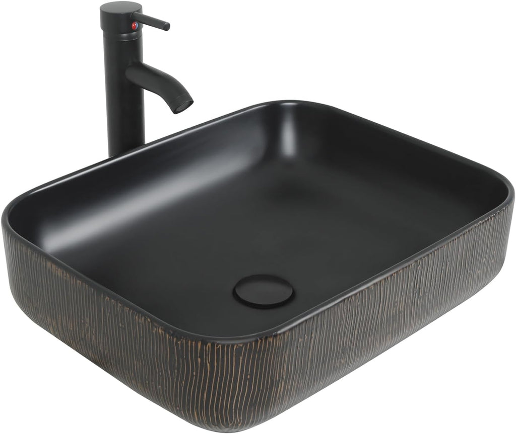 YOURLITE 36-Inch Farmhouse Bathroom Vanity with Vessel Sink, Rustic Brown