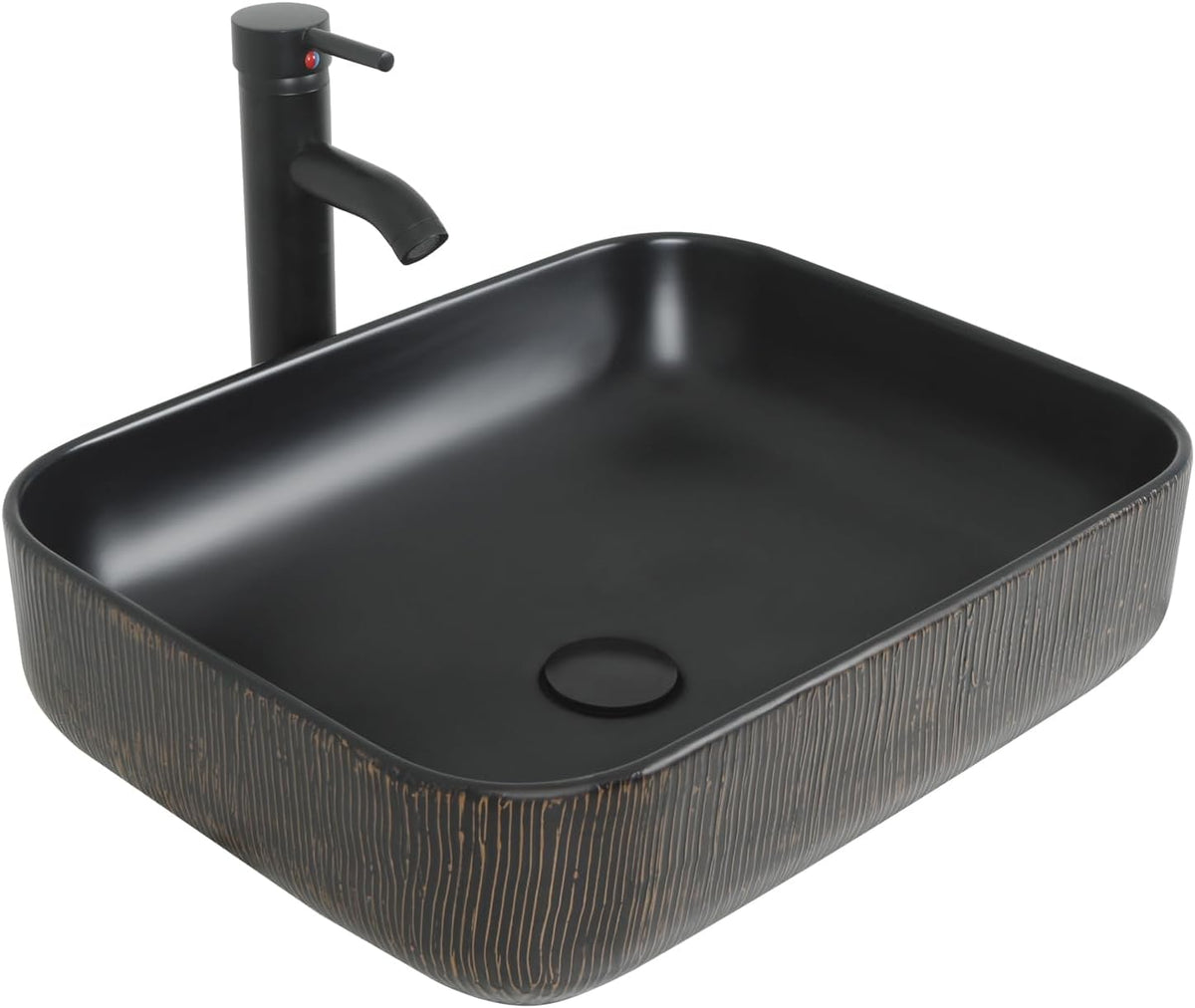YOURLITE 36-Inch Farmhouse Bathroom Vanity with Vessel Sink, Rustic Brown