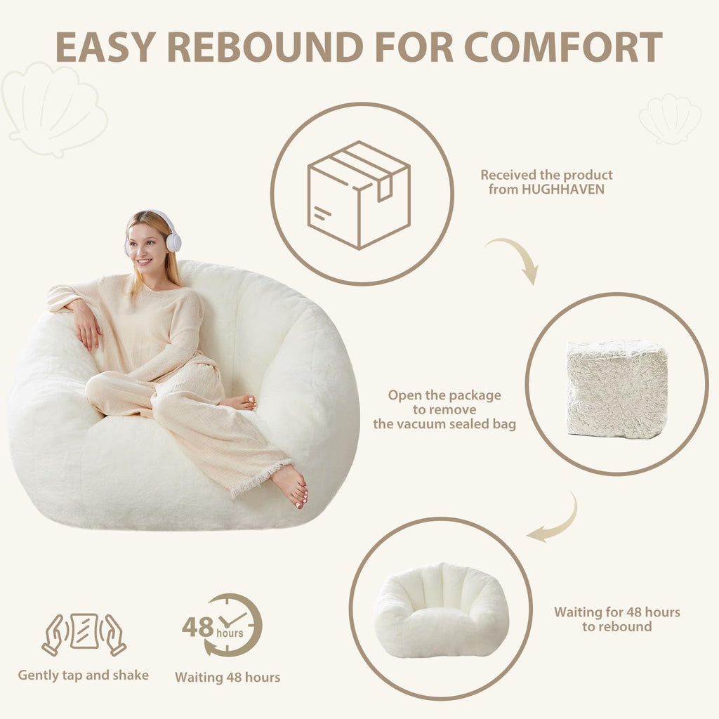HUGHEAVEN Max Giant Bean Bag Chair, Bean Bag Sofa for Adults & Teens